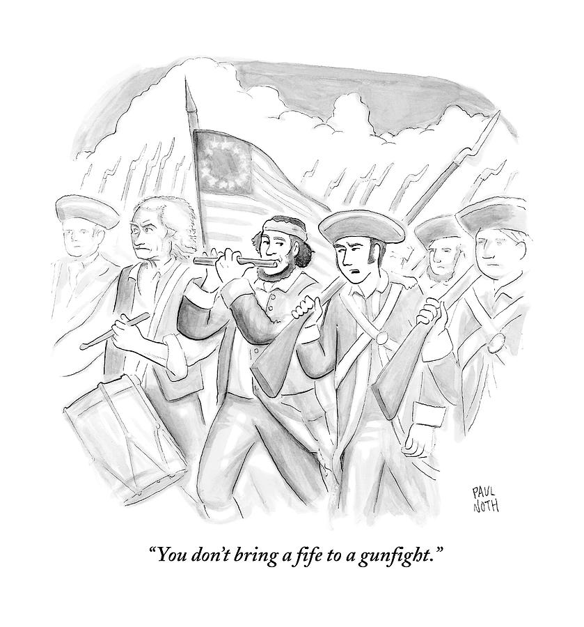 In A Military March Drawing by Paul Noth In A Military March Drawing by Paul Noth