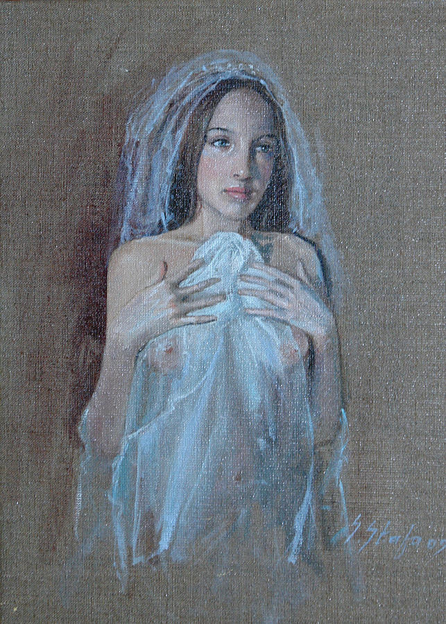 Nude Girl Painting - In Attesa Di Lui by Sefedin Stafa Nude Girl Painting - In Attesa Di Lui by Sefedin Stafa