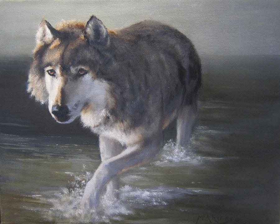 Animal Painting - In Controversial Waters  by Mar Evers