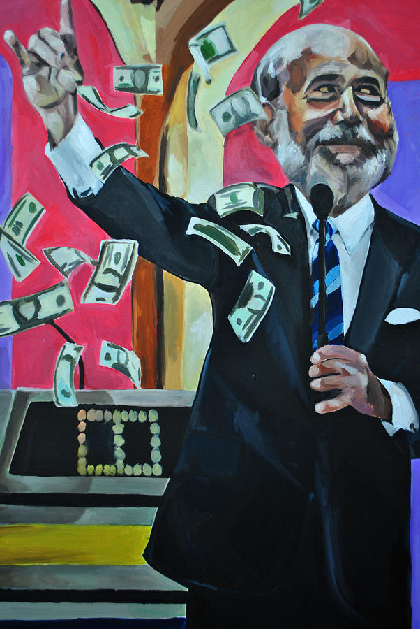 Ben Bernanke Painting - In Debt We Trust by Stuart Black