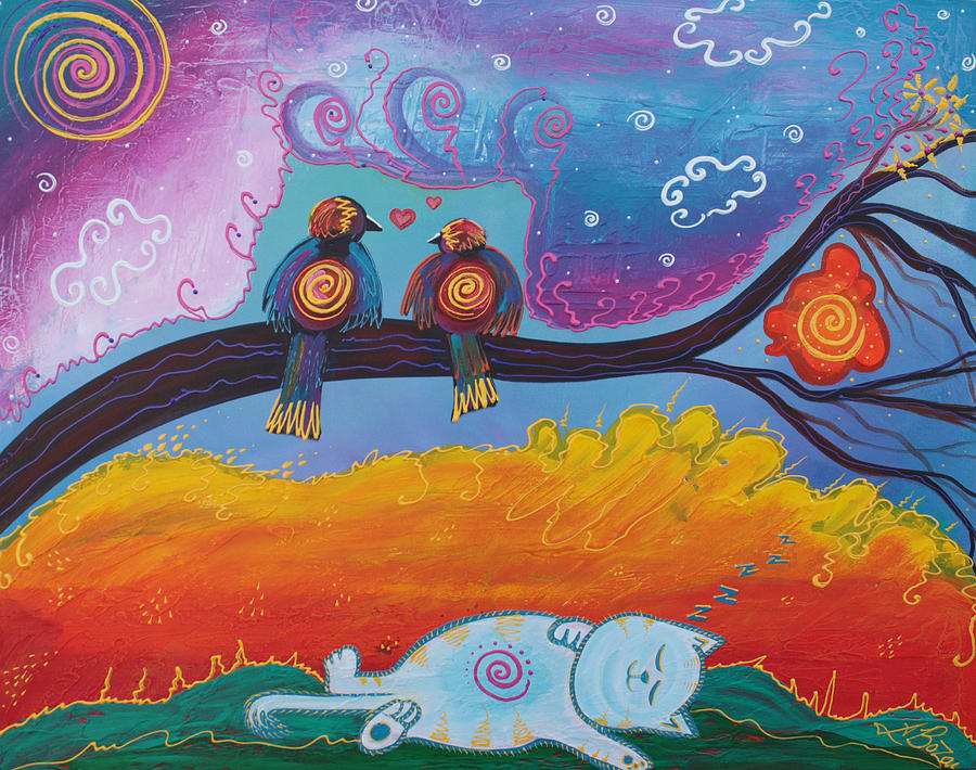 Bird Painting - In Dreams by Laura Barbosa