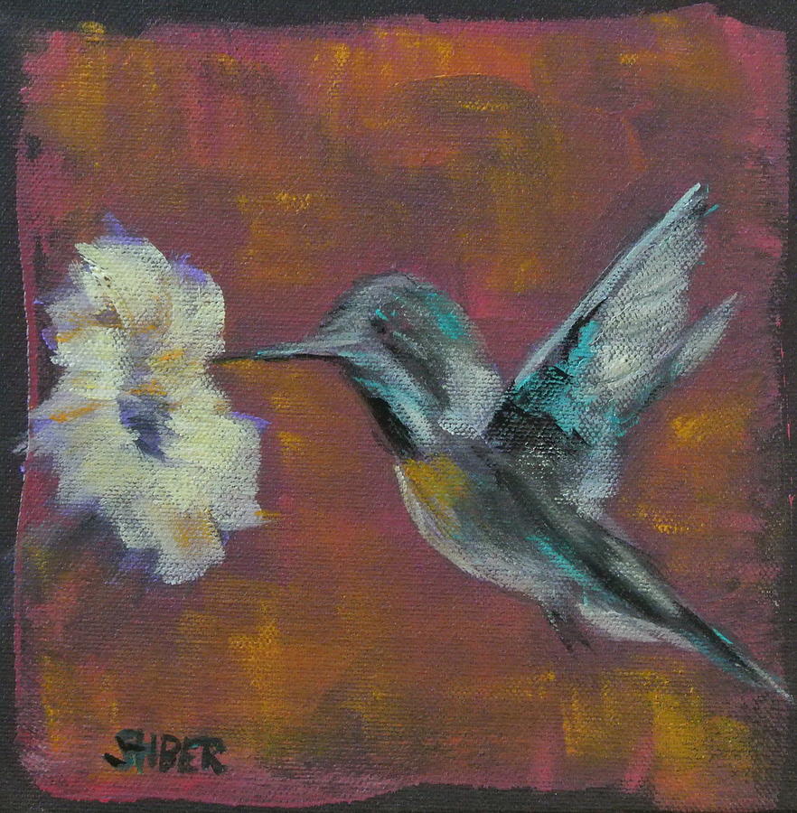 Hummingbird Painting - In Flight by Kathy Stiber