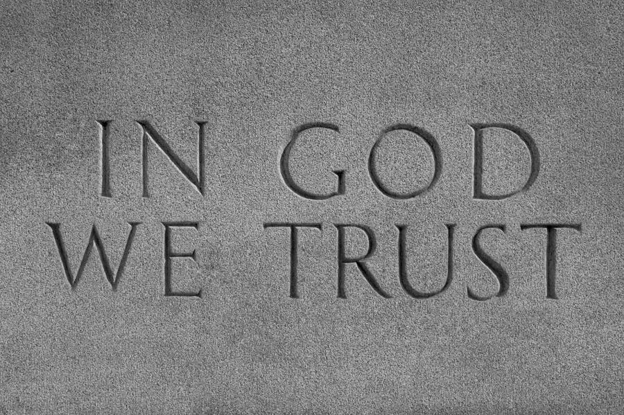 In God We Trust, Chiseled Stone Photograph by WilliamSherman