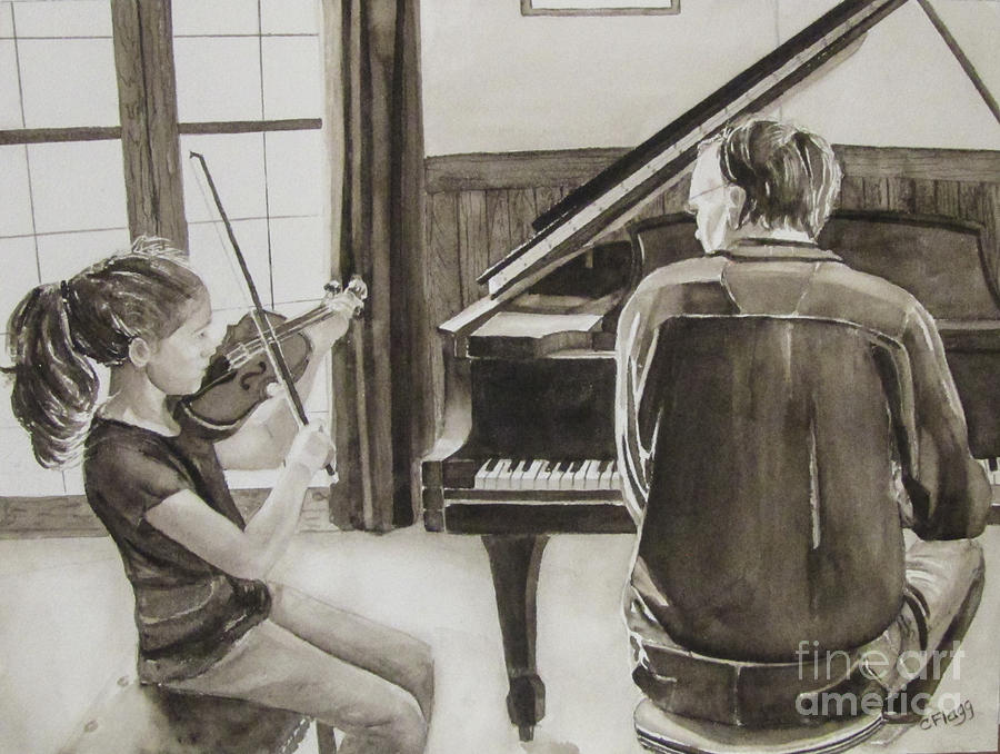 Music Painting - In Harmony by Carol Flagg