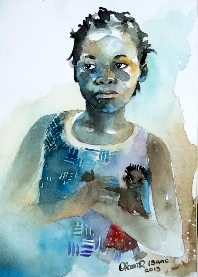 In Her Eyes 1 Painting by Okwir Isaac