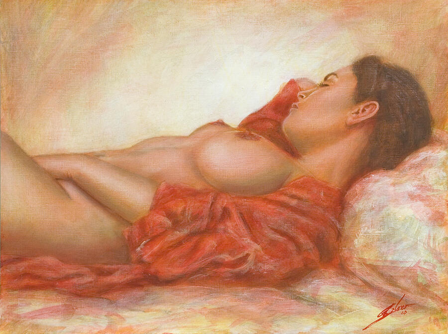 Nude Painting - In her own World by John Silver