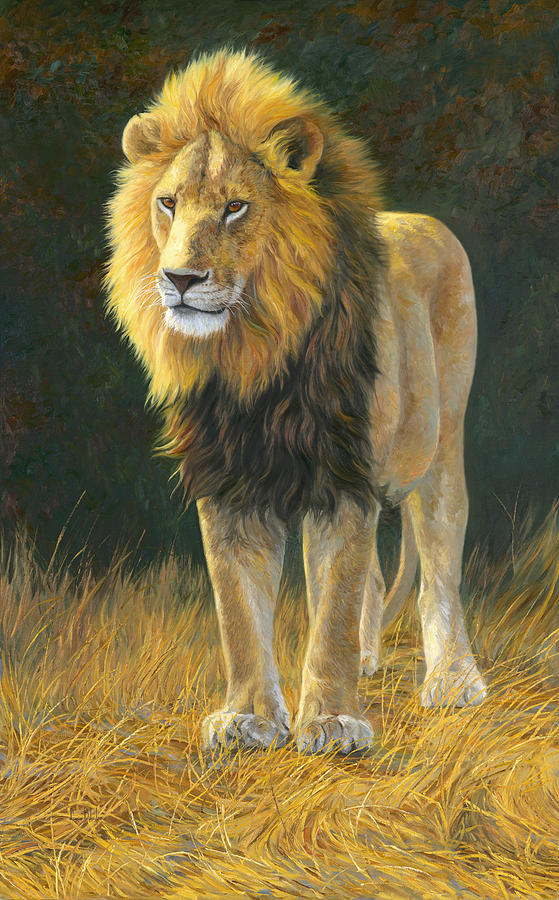 Lion Painting - In His Prime by Lucie Bilodeau