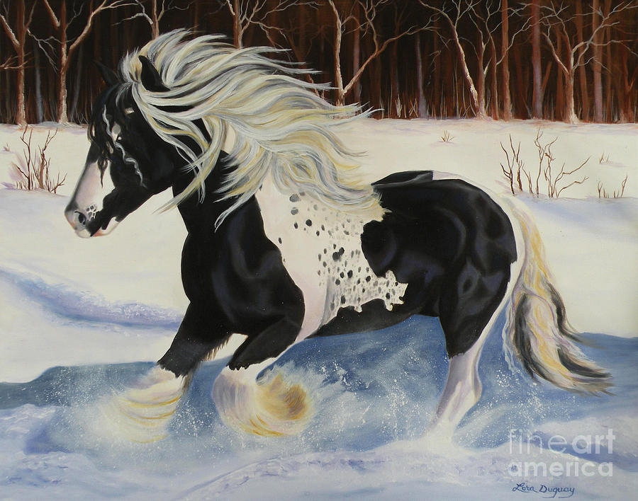 Gypsy Vanner Horse Painting - In Memory Of Kayleen by Lora Duguay