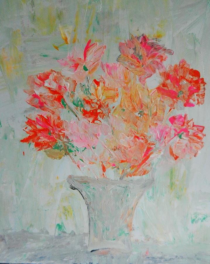 Abstract Flower Painting - In Memory of You by Marina R Vladis