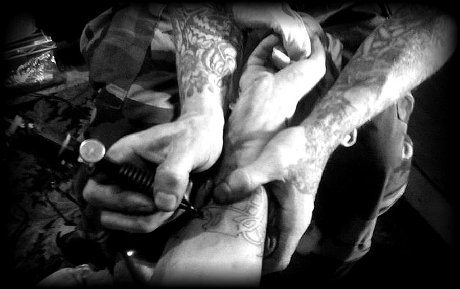Tattoos Photograph - In progress by Andrea Henzler