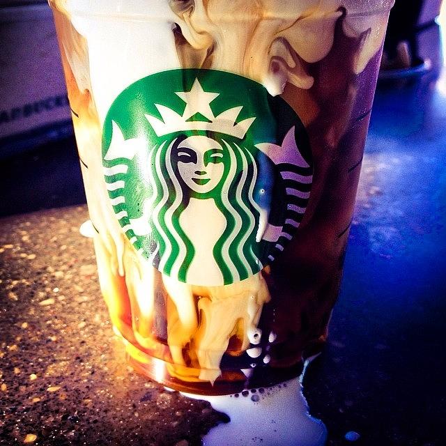 Coffee Photograph -  Starbucks swirl by Mike Poggioli