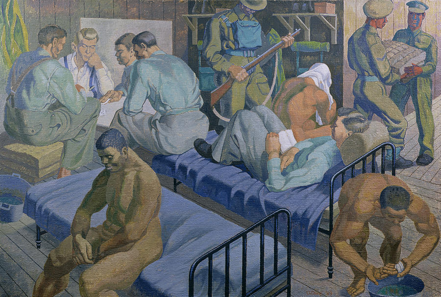 Nude Painting - In The Barracks, 1989 by Osmund Caine