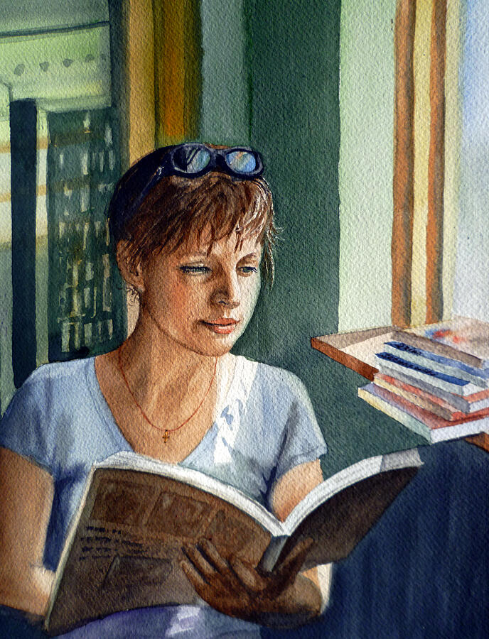 In The Book Store Painting