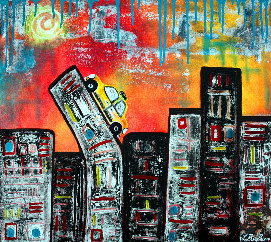 City Painting - In The City 2 by Laura Barbosa
