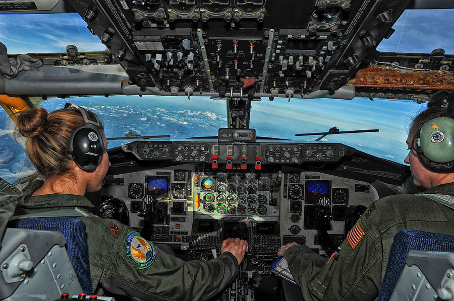 In the Cockpit of a KC-135 Stratotanker  Photograph by Mountain Dreams