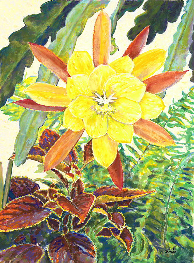 In the Conservatory - 3rd Center - Yellow Painting by Nick Payne