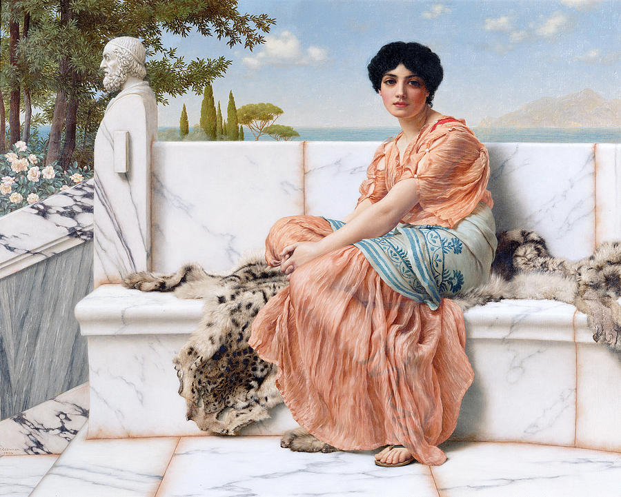 In the Days of Sappho Painting by John William Godward