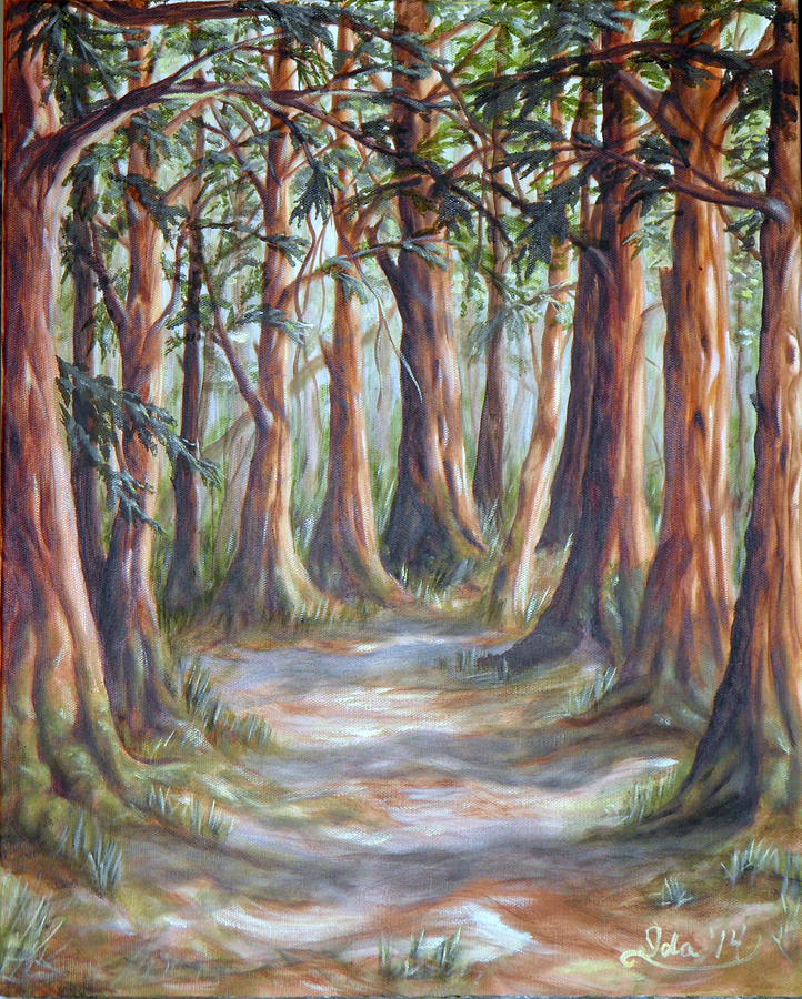 In the deep woods Painting by Ida Eriksen