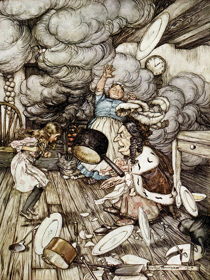 In The Duchesss Kitchen, Illustration To Alices Adventures In Wonderland By Lewis Carroll 1832-98 Photograph by Arthur Rackham