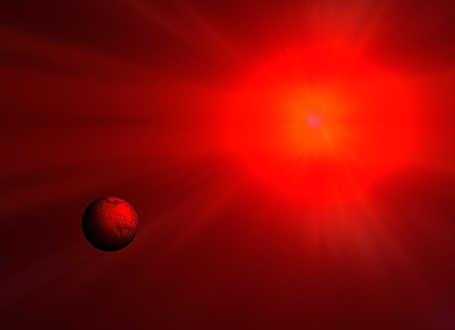 Abstract Digital Art - In The End The Red Giant by David Murphy