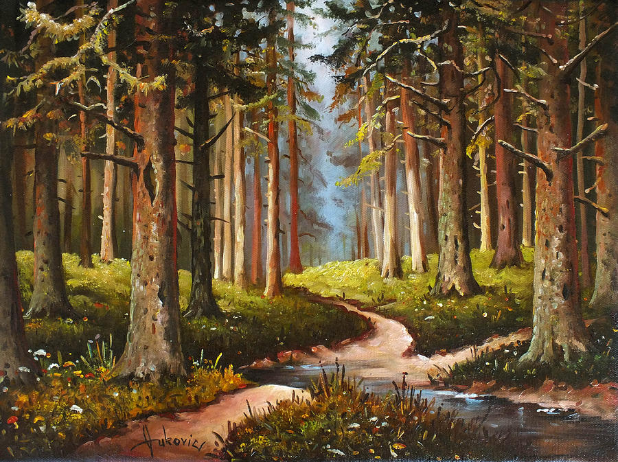 Summer Painting - In the forest by Dusan Vukovic