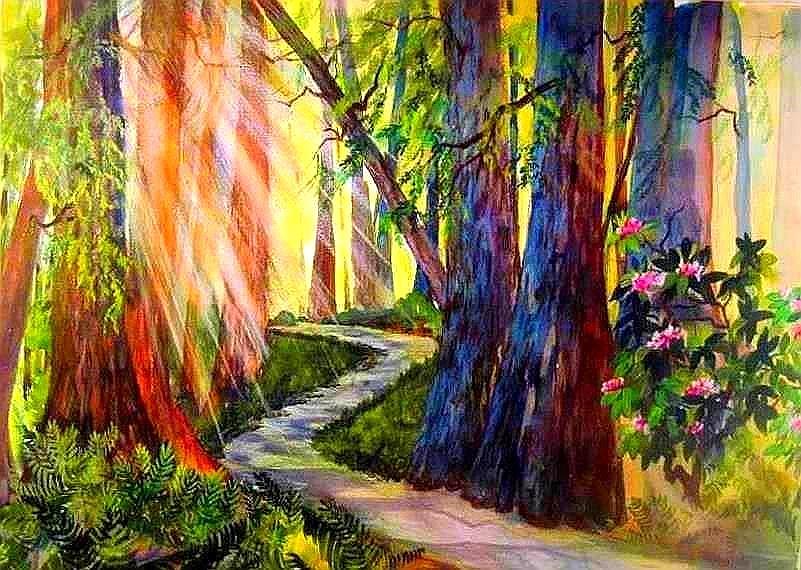 In the Forest Painting by Esther Woods