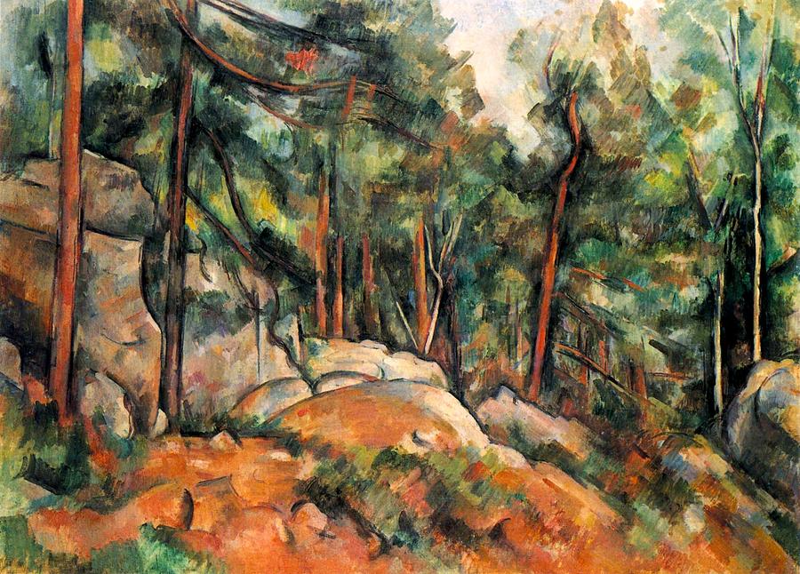 Impressionism Painting - In the forest by Paul Cezanne