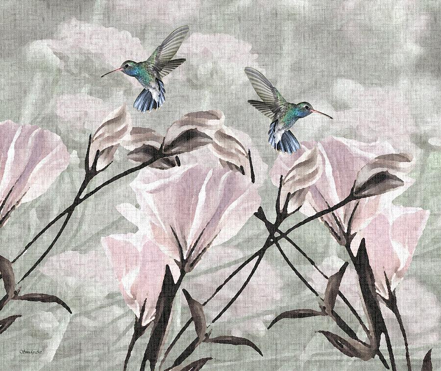 In the Hummingbirds Garden Painting by Madeline  Allen - SmudgeArt