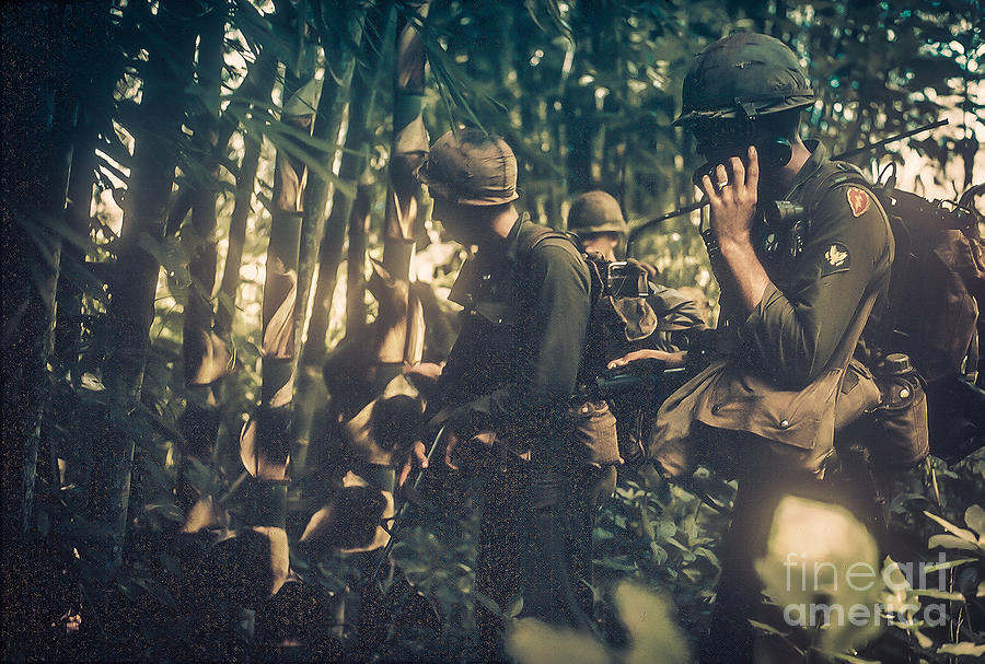 Vintage Photograph - In The Jungle - Vietnam by Edward Fielding