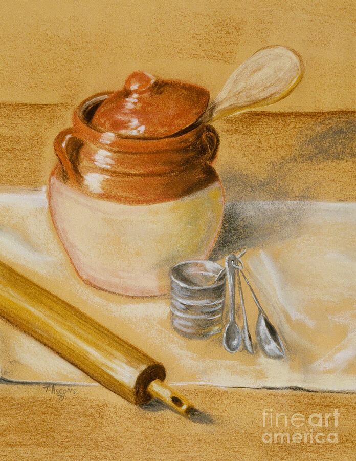 Still Life Drawing - In the Kitchen by Teresa Ascone
