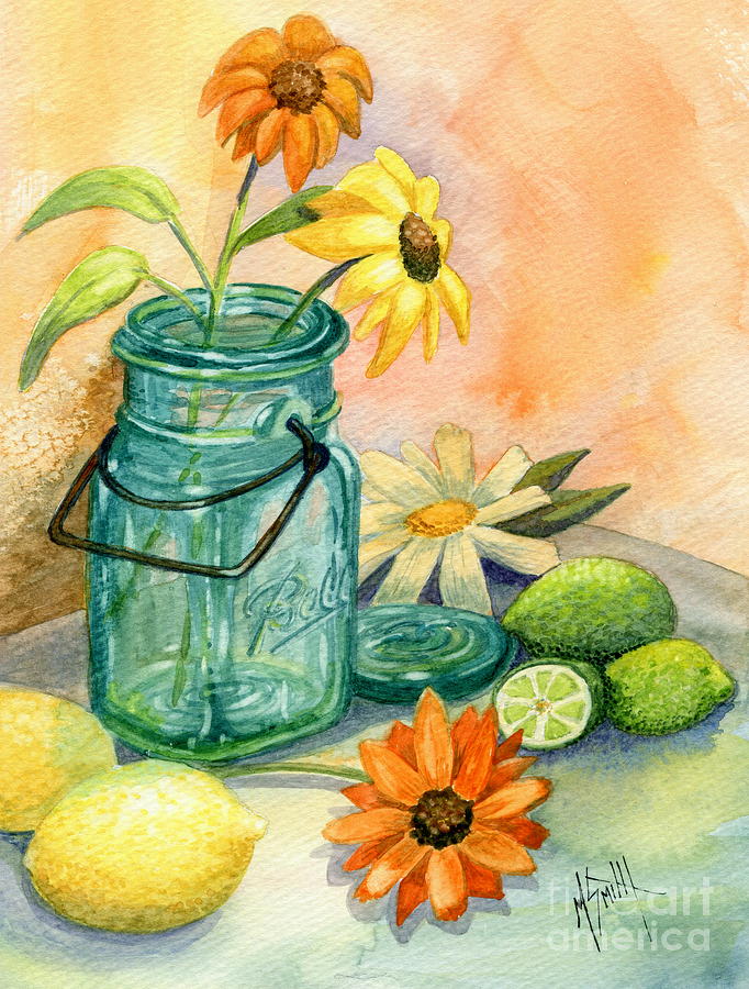 Still Life Painting - In The Lime Light by Marilyn Smith