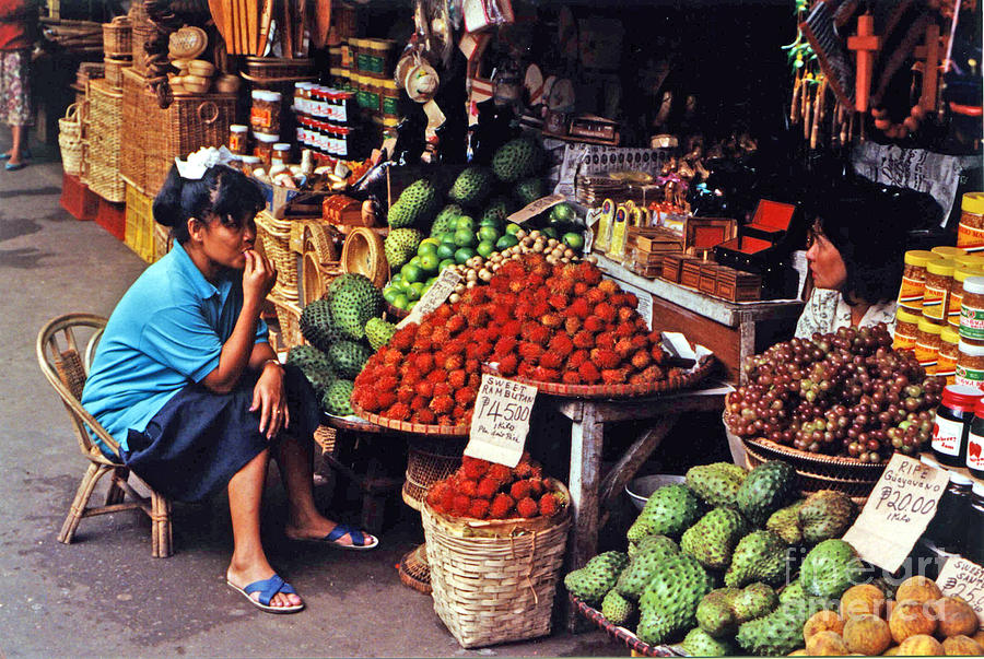 Fruit Photograph - In the Market Place in Baguio by Jim Fitzpatrick