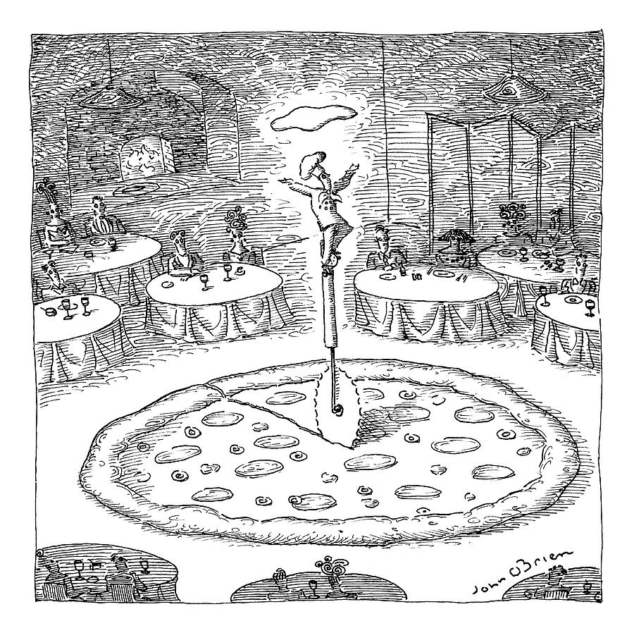 In The Middle Of A Restaurant Drawing by John OBrien