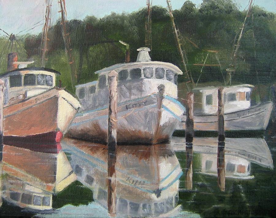 In the mirror at Mill Pond Painting by Susan Richardson