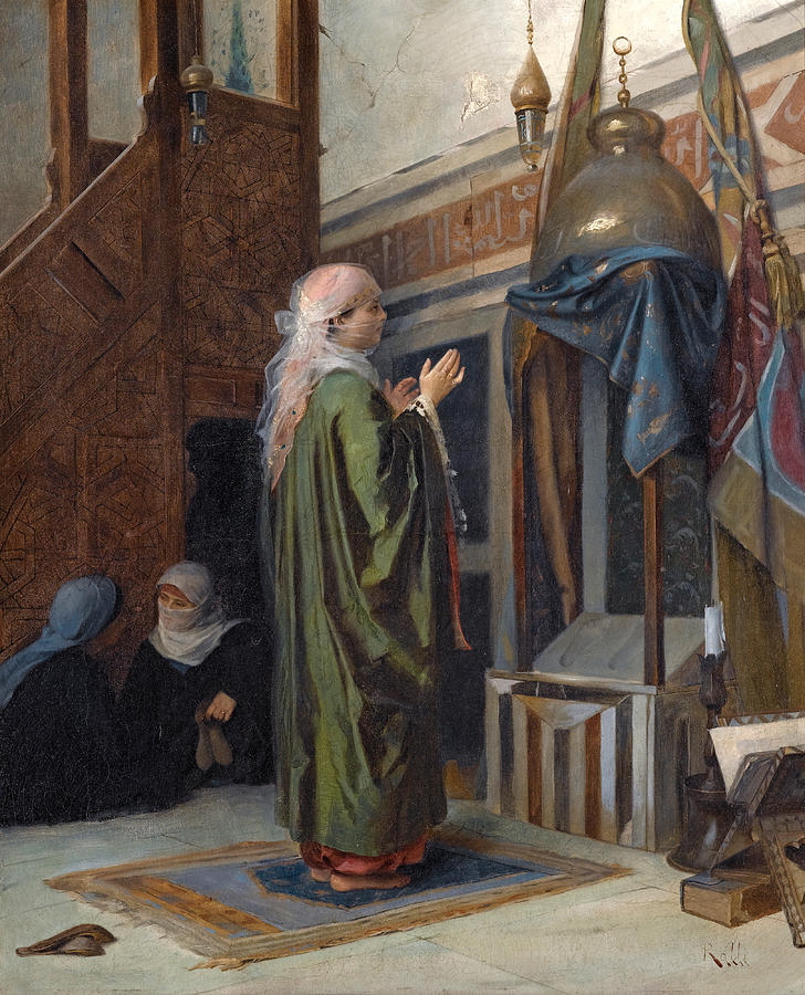 In the Mosque Painting by Theodoros Rallis