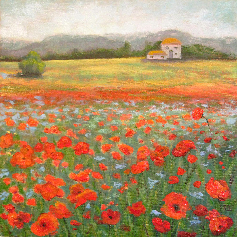 In the Poppy Field Painting by Robie Benve