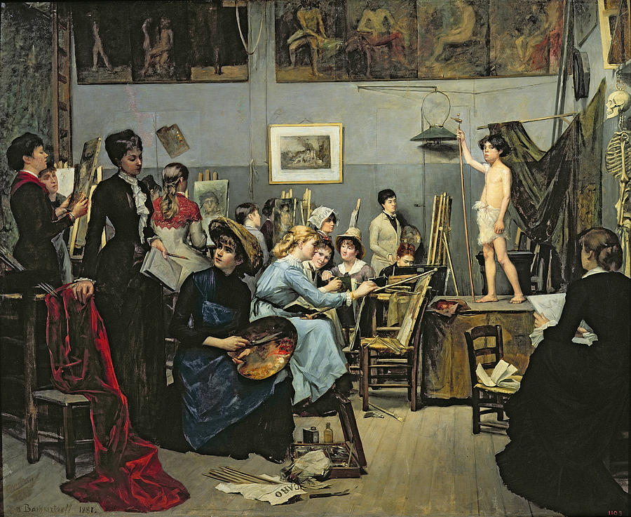 In the Studio Painting by Marie Bashkirtseff