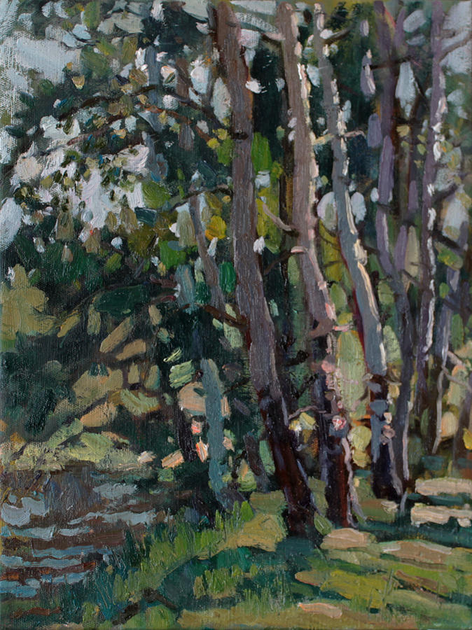 In the woods Painting by Juliya Zhukova