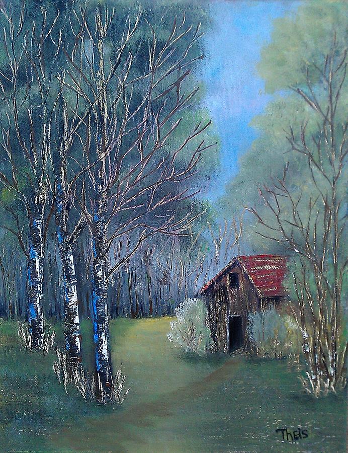In the Woods Painting by Suzanne Theis