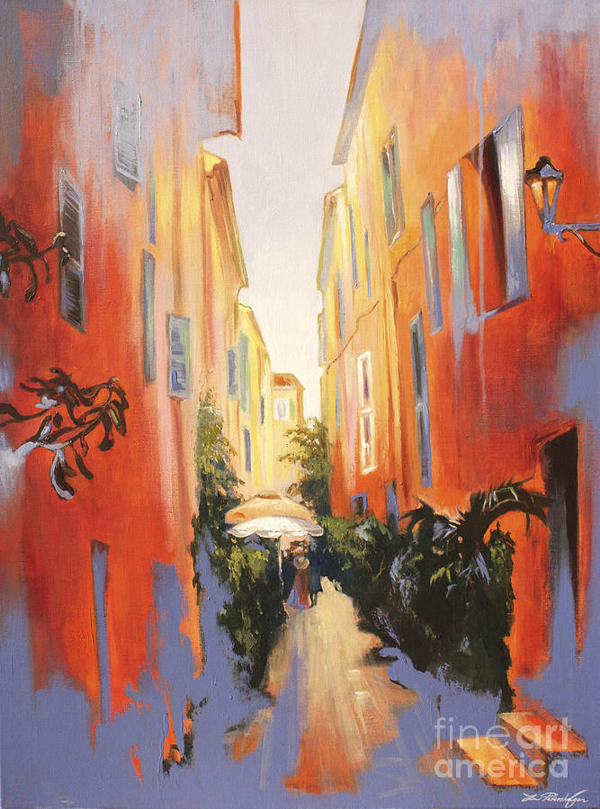 In Town of Saint Tropez Painting by Lin Petershagen