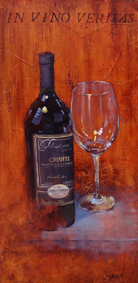 Wine Painting - In Vino Veritas by Laura Lee Zanghetti