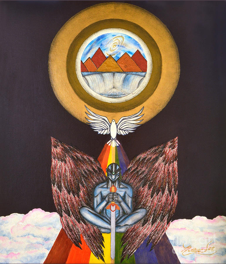 IN Vision Archangel Michael Painting By Nattana Art Pixels In Vision Archangel Michael Nattana Art