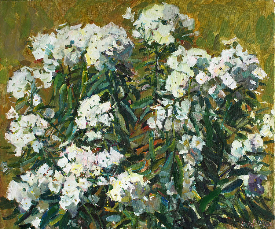 In white dress Painting by Juliya Zhukova