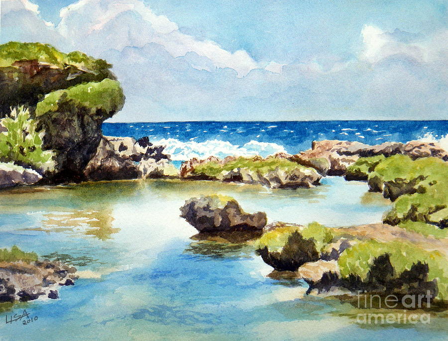 Inarajan Bay Painting by Lisa Pope