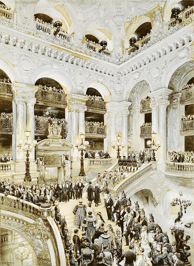 Opening Photograph - Inauguration Of The Paris Opera House, 5th January 1875, 1878 Wc & White On Paper by Jean-Baptiste Edouard Detaille