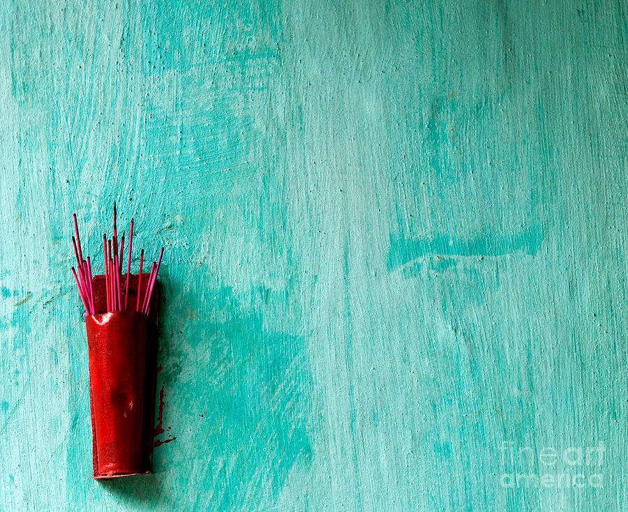 Red Photograph - Incense 05 by Rick Piper Photography