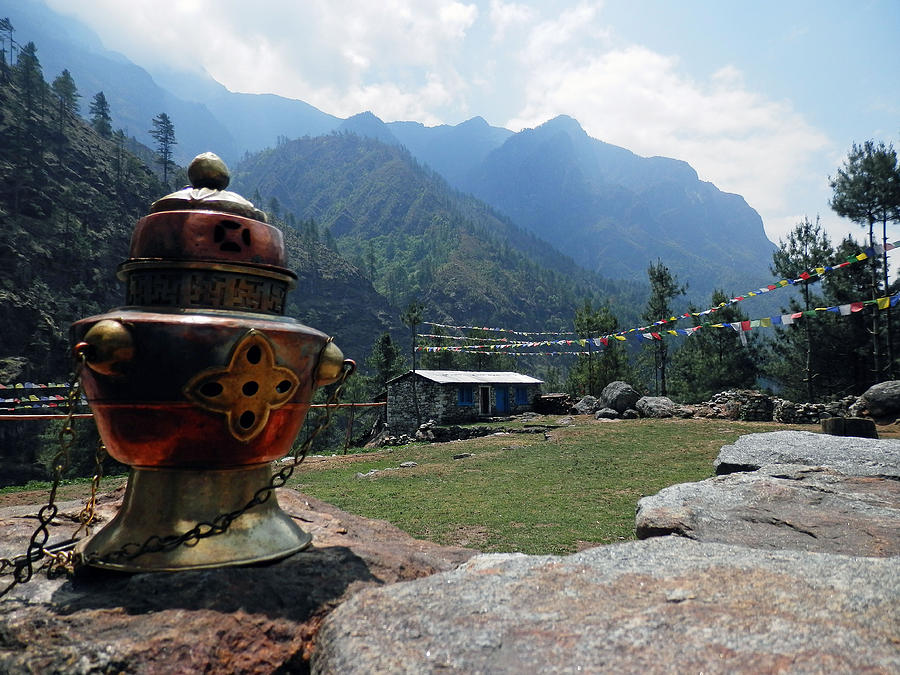 Incense Pot and Mountains 1 Photograph by Pema Hou