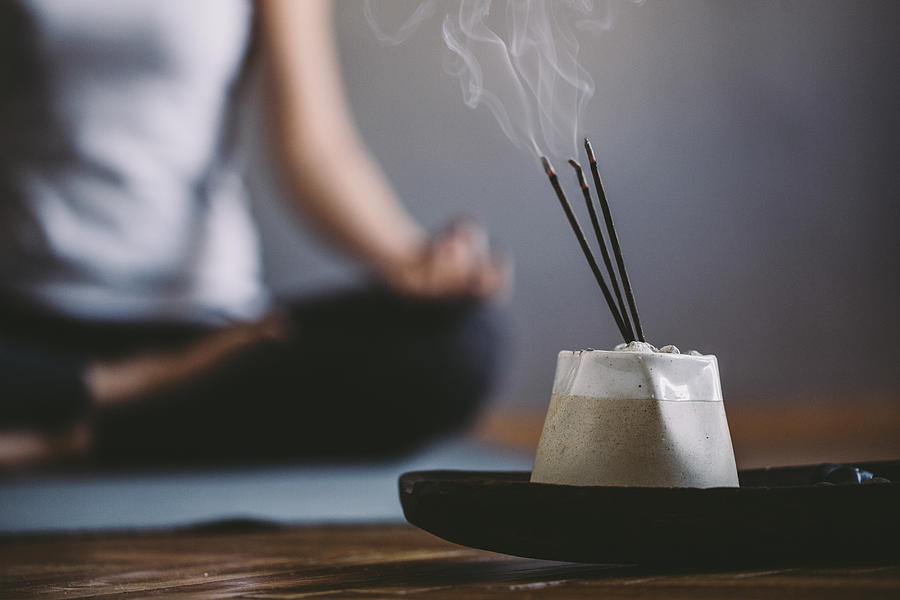 Incense burning in yoga studio Photograph by Lumina Images