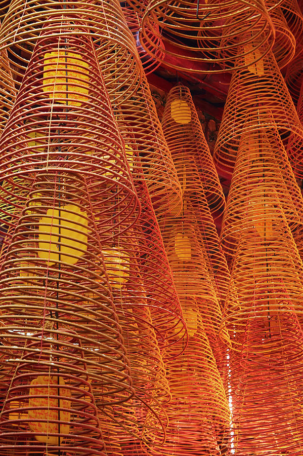 Asia Photograph - Incense Coils Inside Ong Pagoda by David Wall