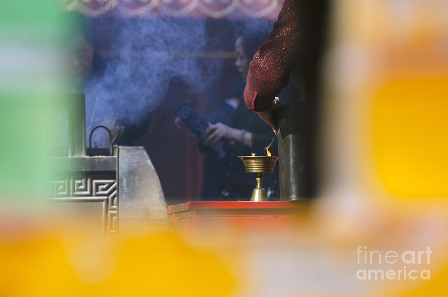 Buddhism Photograph - Incense Presentation at Yonghegong Temple 2 of 5 by Terri Winkler